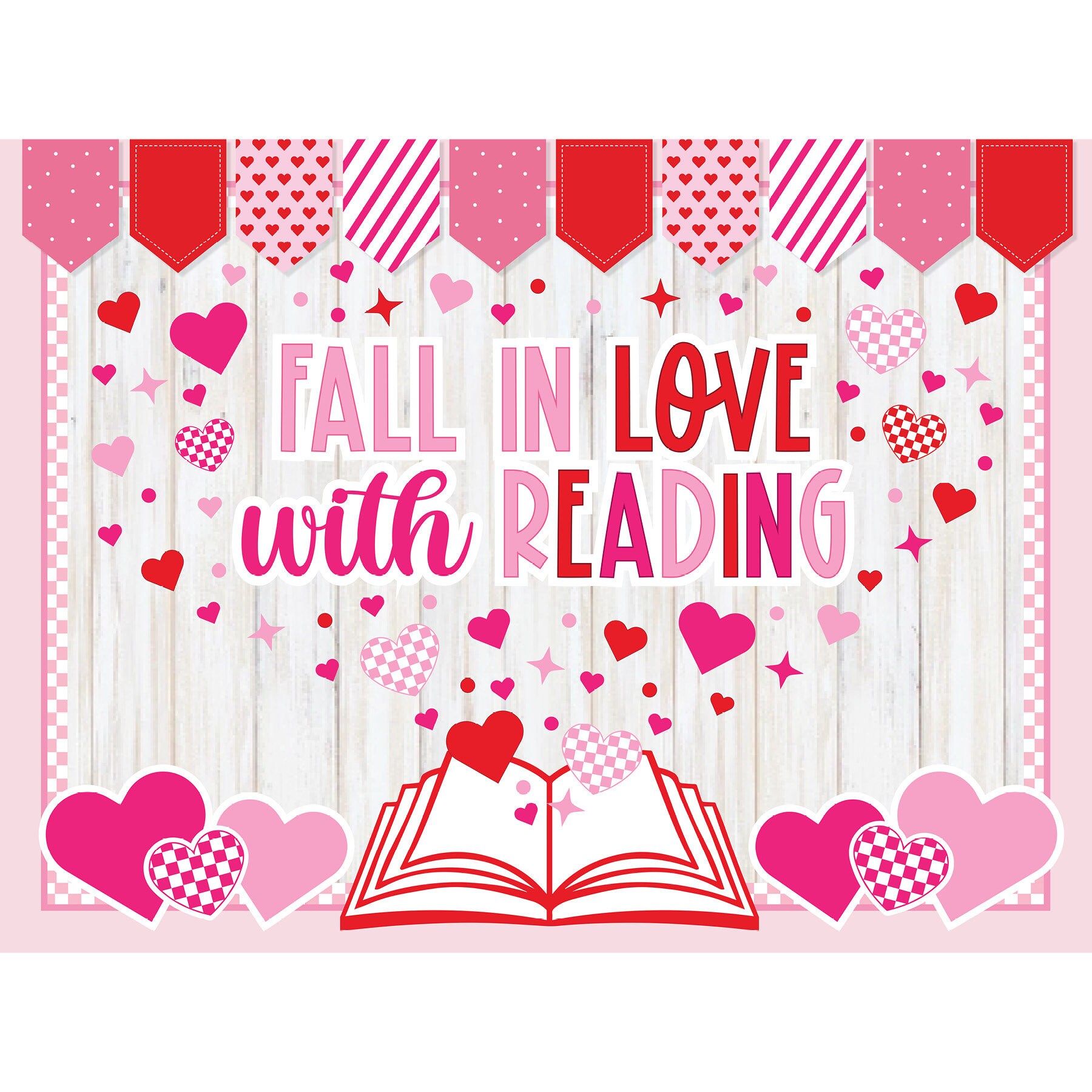 Valentine's Day Reading Bulletin Board Kit (PDF) - Etsy