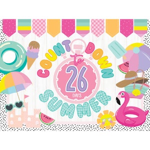 Summer Countdown Bulletin Board Kit: End of Year Classroom Decor (PDF)
