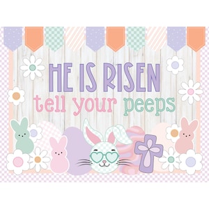 Easter Bulletin Board Kit. He Is Risen Tell Your Peeps. Spring. Classroom Door Decor Classroom Decoration. Holiday