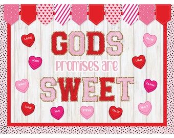Christliches Pinnwand-Set Zum Valentinstag – Mit Süßigkeiten-Motiven & Spruch | Für Klassenzimmer & Zuhause