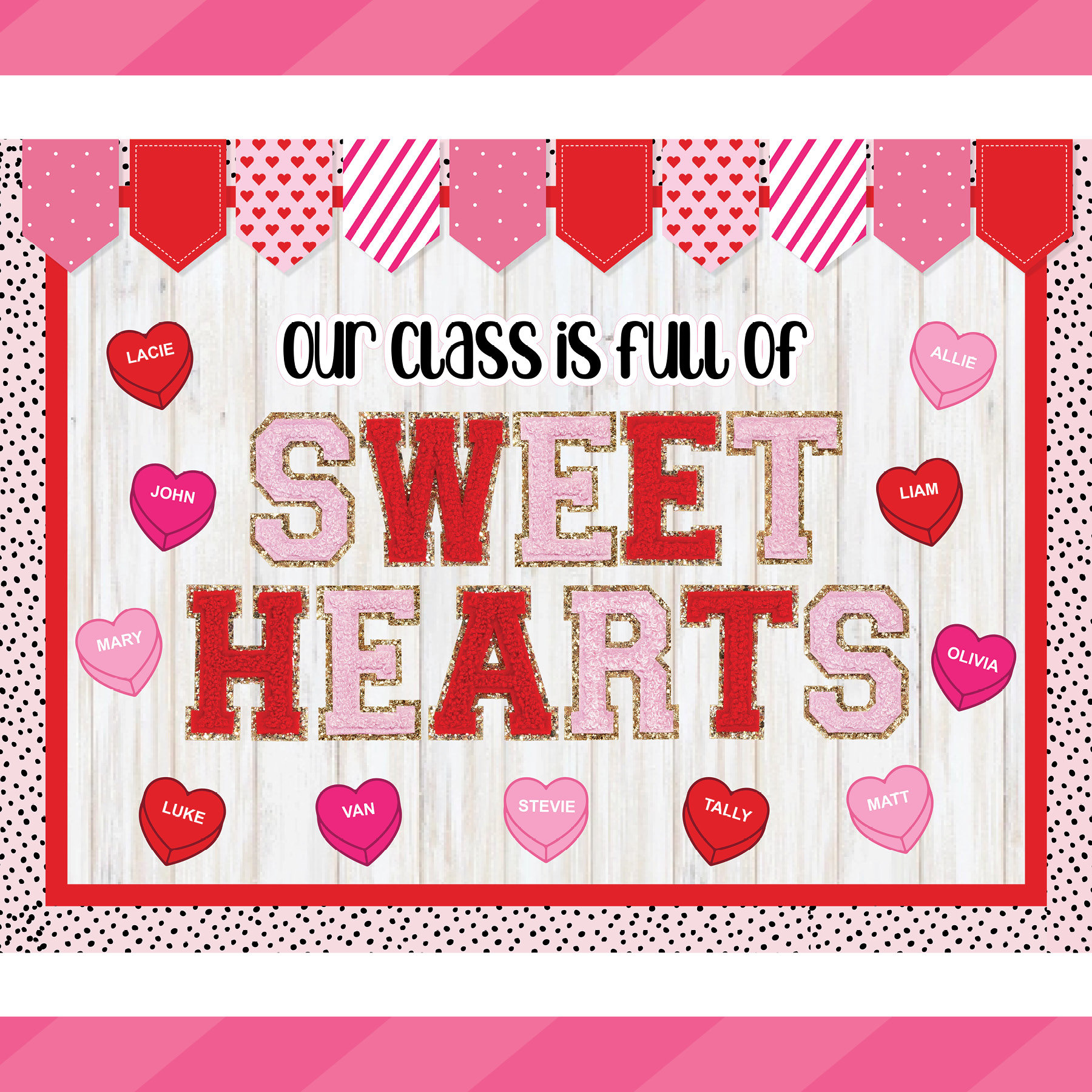 Februar Klassenzimmer Dekoration. Dekor Pinnwand Kit. Süßes Herz Klassenzimmer Candy. Valentinstag Urlaub Tür