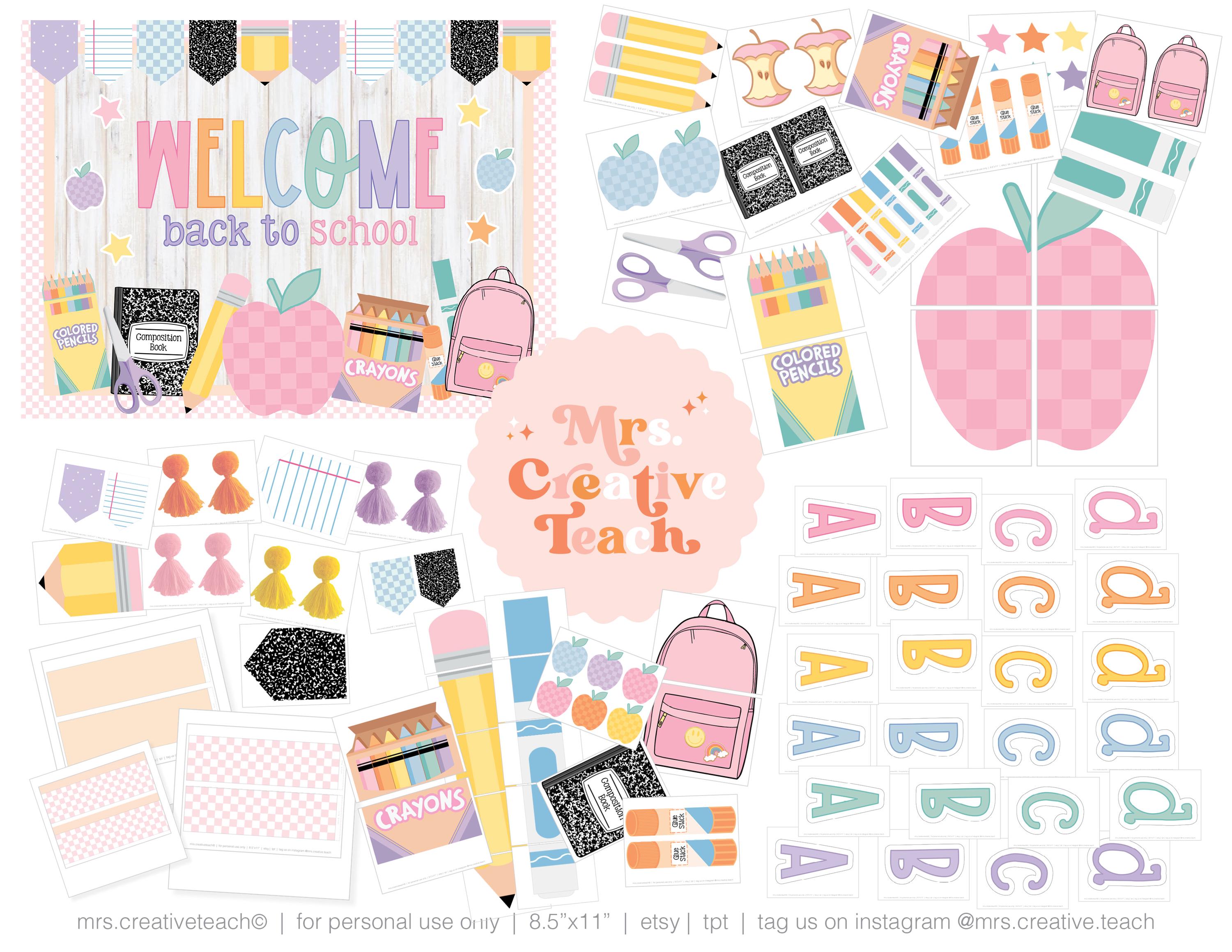 Pastel Welcome Back to School Bulletin Board Kit (PDF) - Etsy