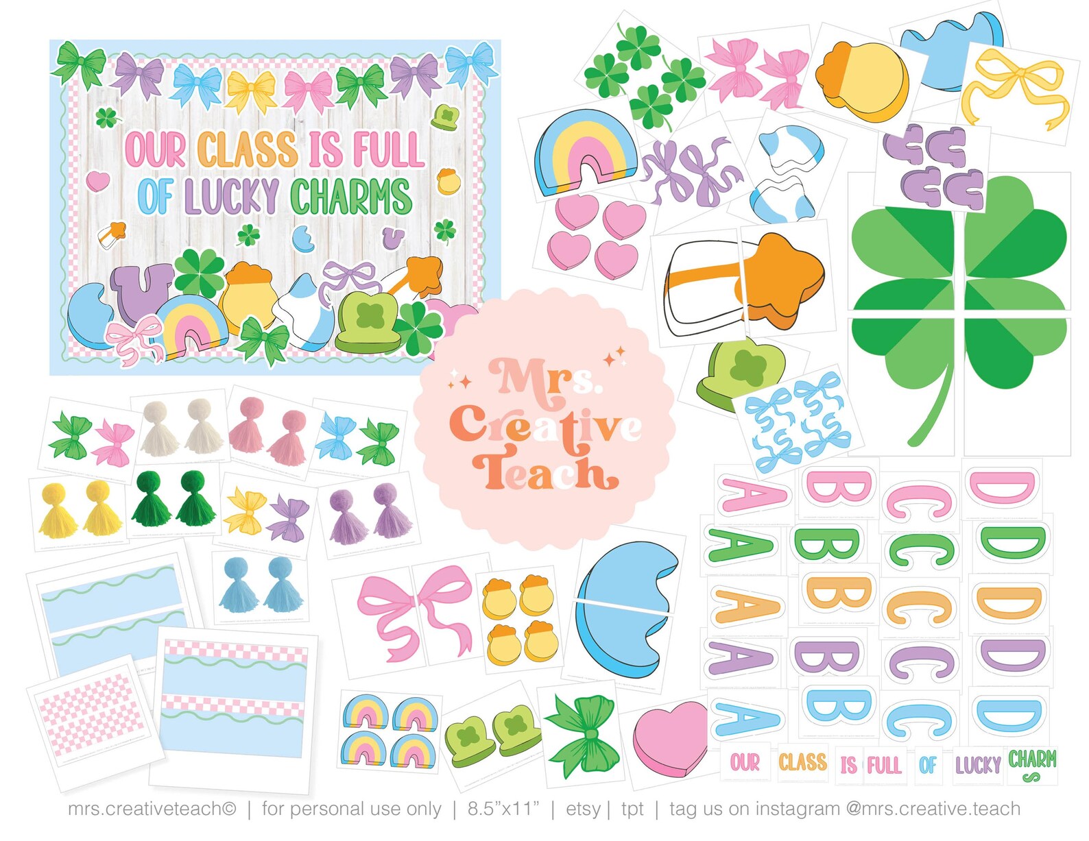 St. Patrick's Day Bulletin Board Kit: Lucky Charms Classroom Decor (PDF ...