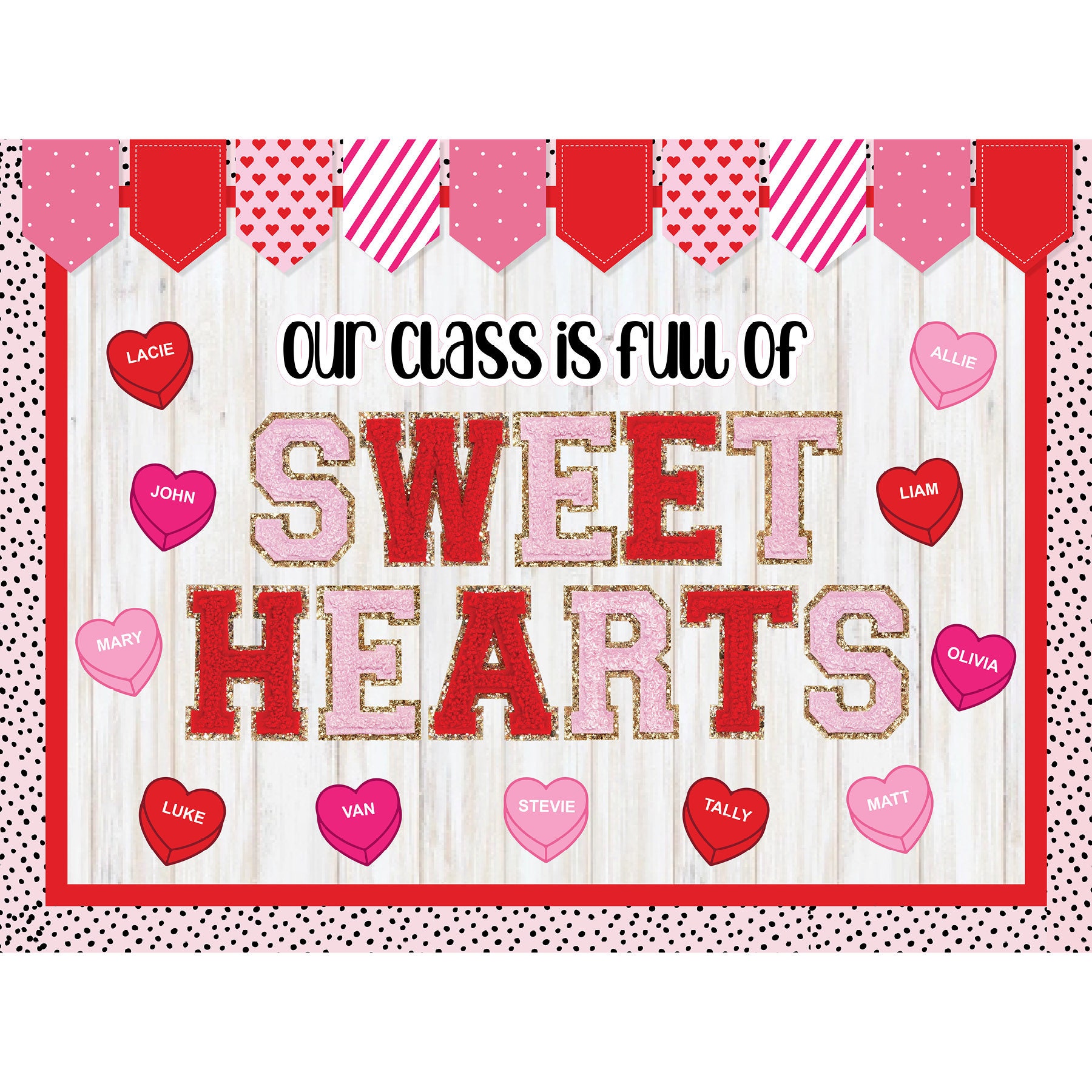 Valentine's Day Bulletin Board Kit: Sweet Heart Candy Classroom Decor ...