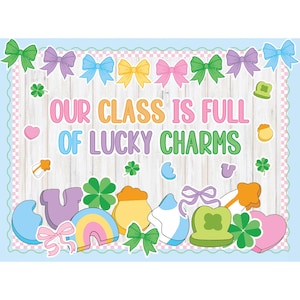 St. Patrick&#39;s Day Bulletin Board Kit. Lucky Charms. March Classroom Door Decor Classroom Decoration. Holiday