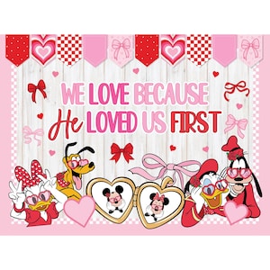 Valentine&#39;s day Bulletin Board Kit We Love Because He Loved Us First. February Classroom Door Decor Classroom Decoration. Holiday. Religious
