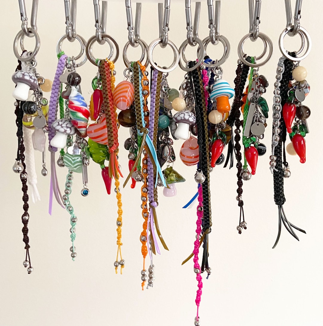 Y2K Aesthetic Keychain | Bag Charms | Lanyard Keychain| Gimp String ...
