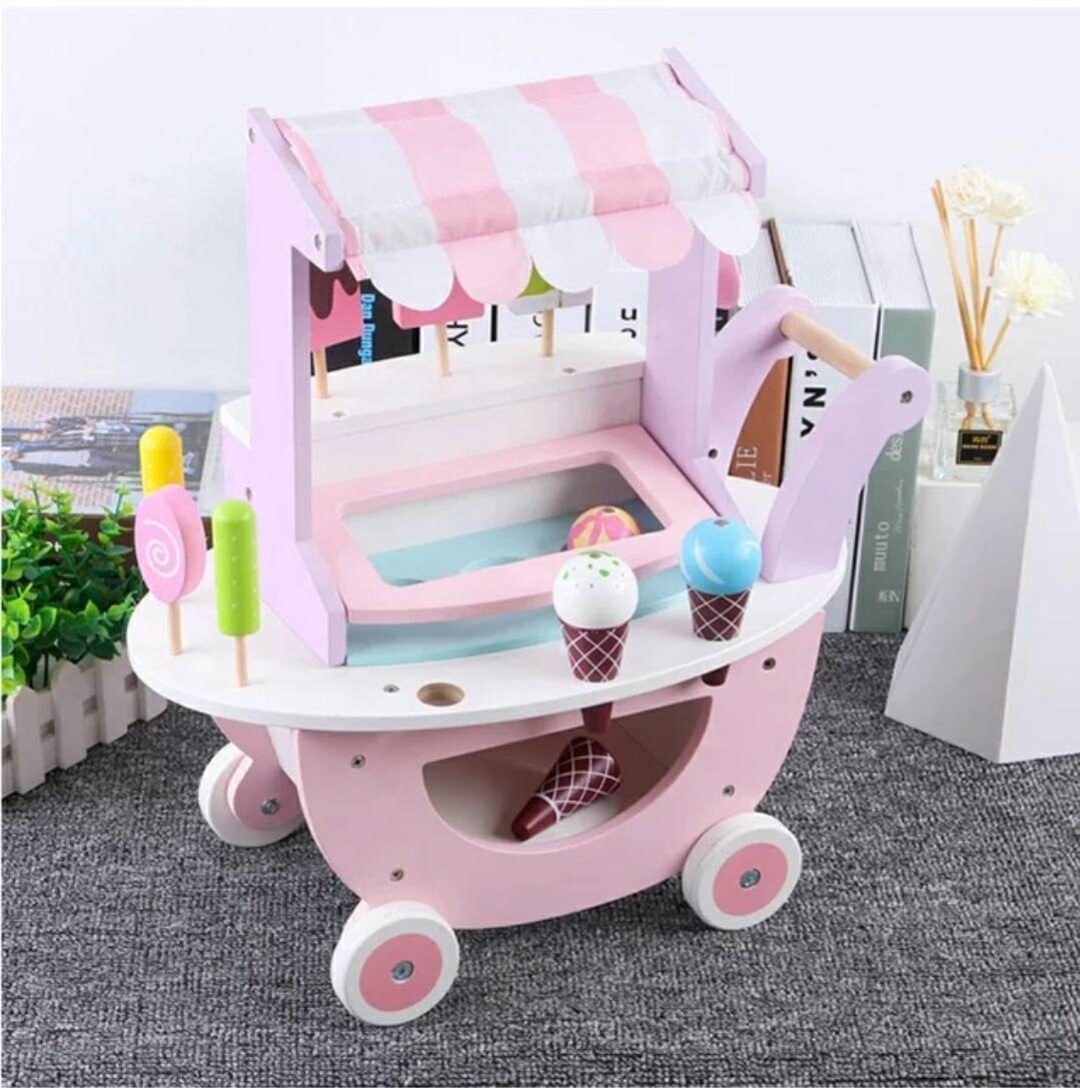 Beautiful WOODEN ICE CREAM Cart Toys With Furnitures and Etsy
