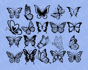 20 Butterfly Svg, Png, Jpg, Ai, Commercial Use, Butterfly Svg for Cricut, Butterfly Bundle Svg Files, Digital Download, Cricut Cut File, B1