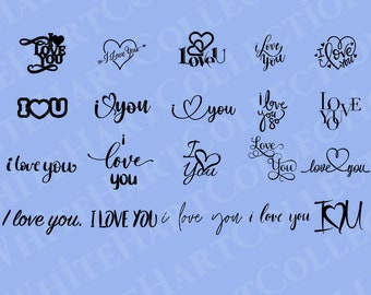 20 Love You Svg, Png, Jpg, Ai, Commercial Use, I Love You, Valentine&#39;s Day Svg, Wedding Svg, Digital Download, Cricut Cut File, L8