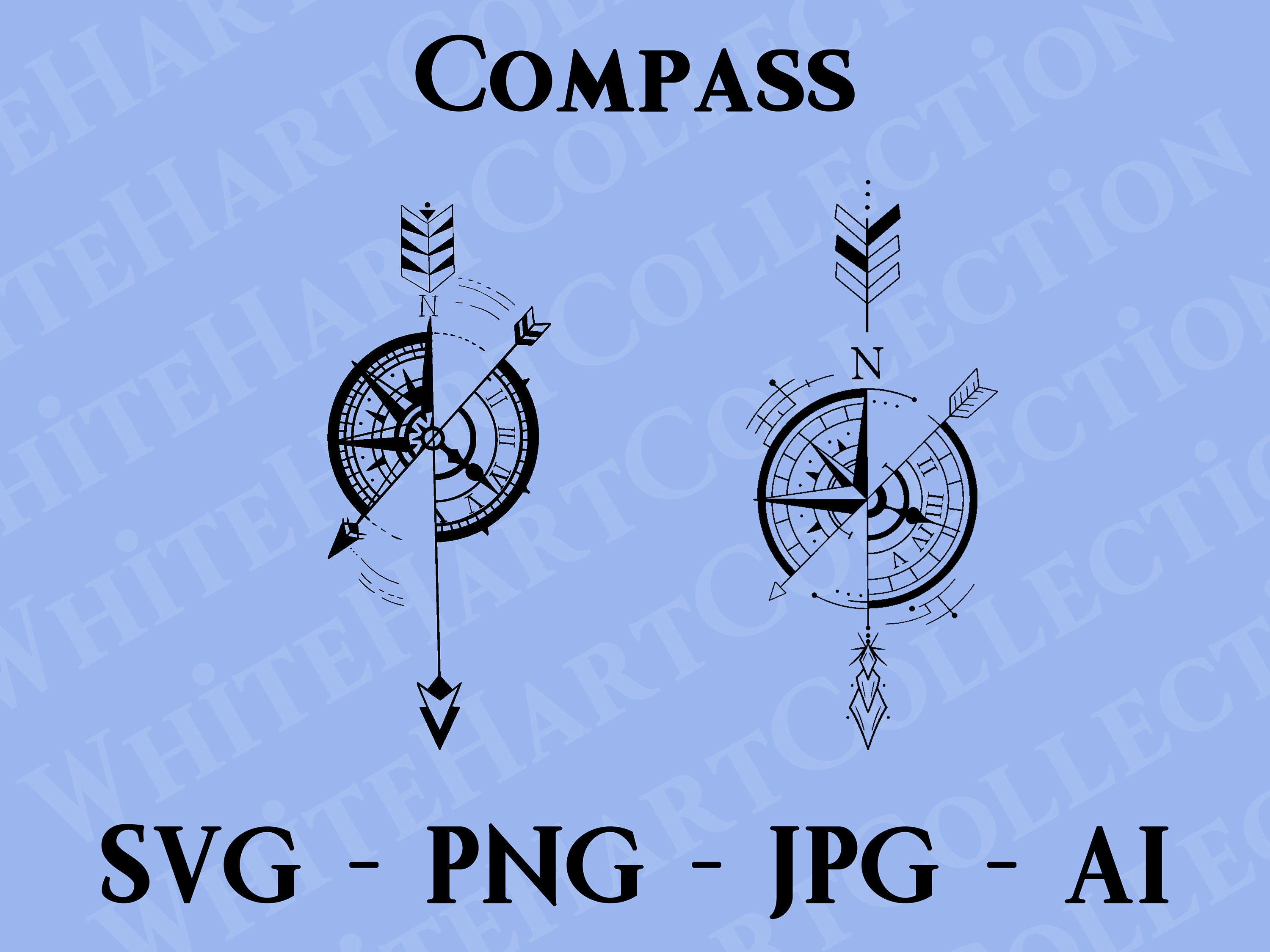 Custom Image File Compass Compass Svg Commercial Use Svg, Png, Jpg, Ai, Nature, Compass Tattoo ...