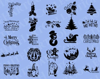 25 Christmas Svg, Png, Jpg, Ai, Commercial Use, Merry Christmas Svg, Santa Svg, Christmas Tree Svg, Digital Download, Cricut Cut File, C 1