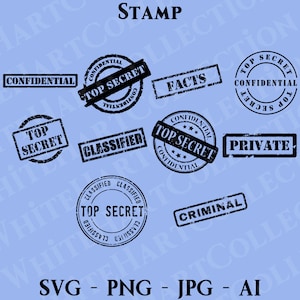 10 Stempel svg, Png, Jpg, Ai, kommerzielle Nutzung, Streng geheim Stempel svg, Privatstempel svg, Stanzen, digitaler Download, Cricut Cut-Datei, Stempel 2