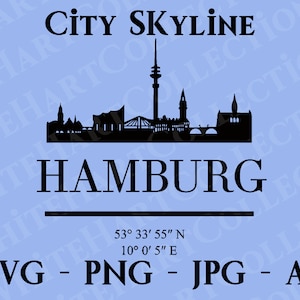 Hamburg Commercial Use Svg, Png, Jpg, Ai, City Skyline Art, City Landscape Svg, City Landmark Svg, Digital Download, Cricut Cut File, CS 2