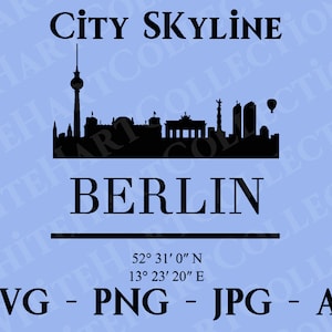 Berlin Commercial Use Svg, Png, Jpg, Ai, City Skyline Art, City Landscape Svg, City Landmark Svg, Digital Download, Cricut Cut File, CS 2