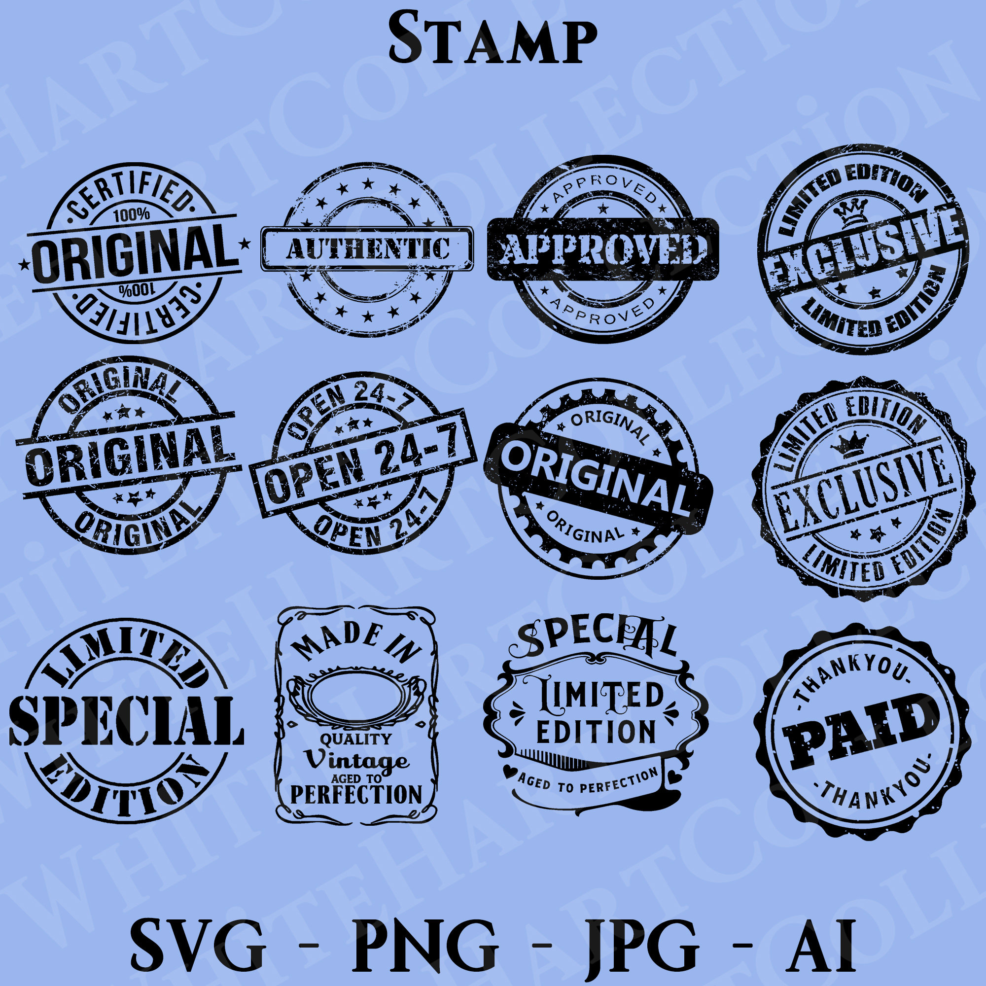 12 Stamp Svg, Png, Jpg, Ai, Commercial Use, Original Stamp Svg