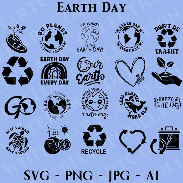 20 Jour de la Terre Svg, Png, Jpg, Ai, usage commercial, protéger la Terre, environnement svg, Sng planète, sauver notre planète Svg, fichier de coupe Cricut, Q31