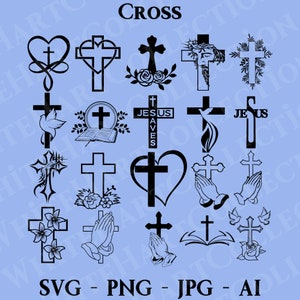 20 Croce per uso commerciale Svg, Png, Jpg, Ai, Cristiano in formato SVG, Tatuaggio, Signore Svg, Pasqua in formato Svg, Gesù Croce in formato Svg, Digitale, Cricut Cut File, Croce 2
