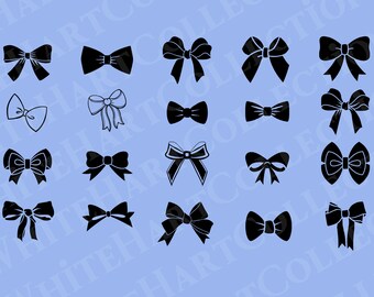 20 Bowtie/Ribbon Tie Svg Commercial Use Svg, Png, Jpg, Ai, Bowtie Clipart, Ribbon Tie Silhouette, Tie Svg, Cricut Cut File, B1