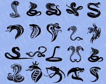 20 Snake Svg, Png, Jpg, Ai, Commercial Use, Snake Silhouette, Cobra Clipart, Cobra King Svg, Snake Icon,Digital Download,Cricut Cut File, S1