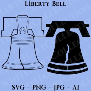 2 Liberty Bell Svg, Png, Jpg, Ai, Uso Comercial, State House Bell Svg, American Independence Svg, Philadelphia Svg, Arquivo Cricut Cut, LB1