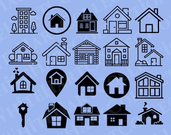 20 House Svg, Png, Jpg, Ai, Commercial Use, House Logo, Home Sweet Home Svg, Music Quote Svg, Home Svg, House Clipart, Cricut Cut File,H1
