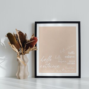 Hello Autumn Printable Decor | White Font | Digital Prints | Wall Decor | Unframed