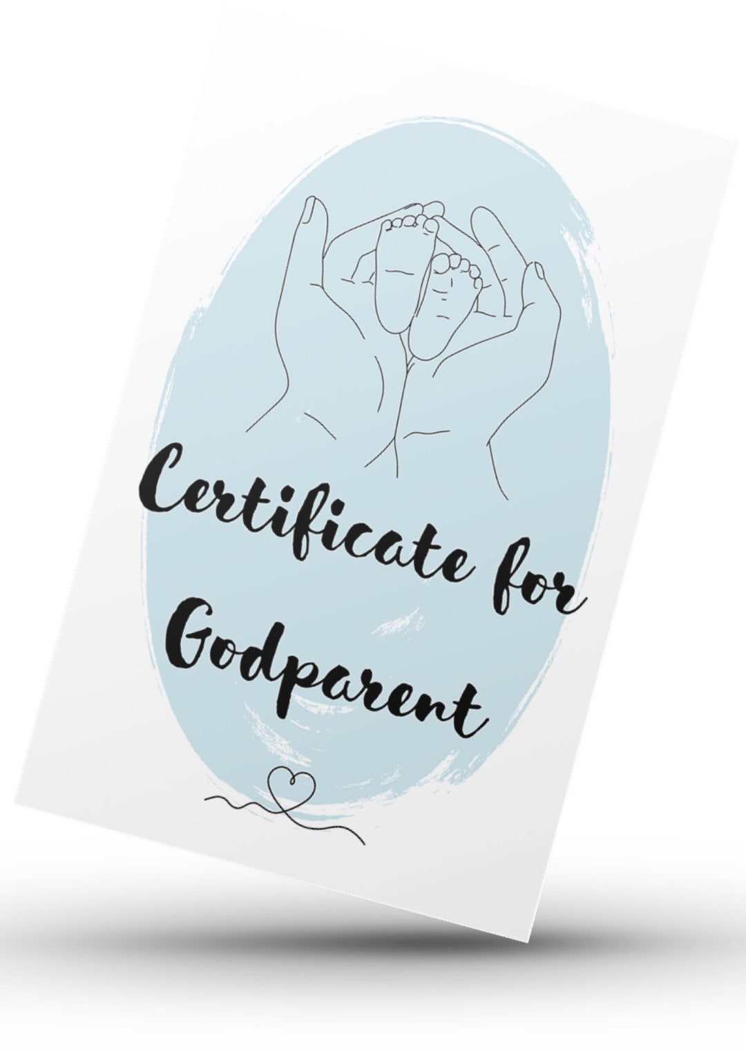 Godparent, Certificate, Printable Card, Digital Card, Minimalist ...