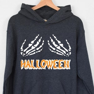 Skeleton Hand Sarcastic Halloween T-shirt & Sweatshirt, Funny Holiday Toddler Gift, Happy Halloween With Family-Friends Hoodie,Spooky Season