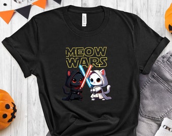 Halloween Meow Wars Cat Sweatshirt, Funny Halloween Sweatshirt, Sarcastic Halloween Girl, 2024 Halloween Shirt, Horror Movie Shirt