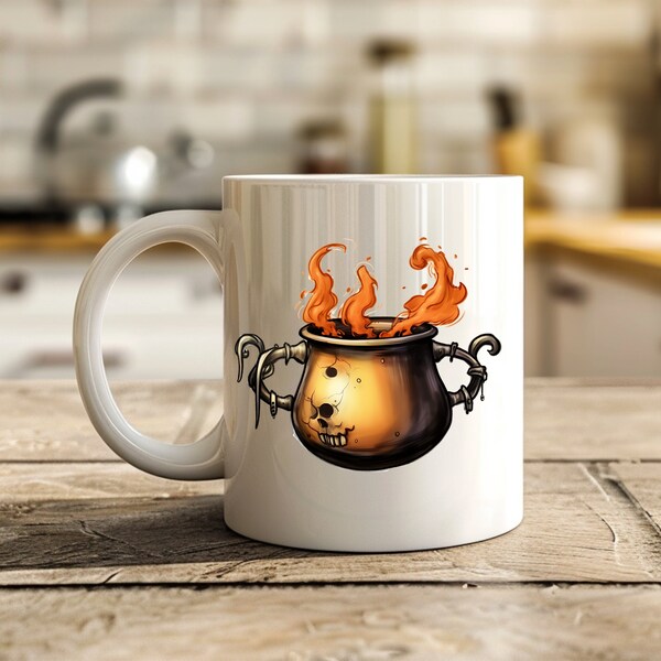 Halloween Witch's Cauldron Woman Mug, Funny Halloween Group Party Mug, 2024 Halloween Mug, Cute Sarcastic Mug, Halloween Vibes Mug