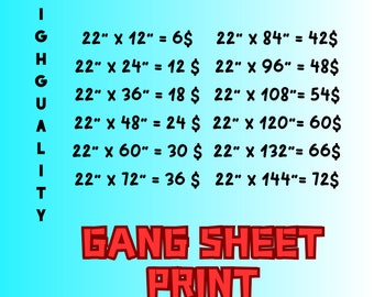 Custom DTF Bulk Gang Sheet Print, custom heat transfer, dtf transfer, Dtf Prints, DTF Gang sheet,Free Shipping,Dtf Transfers Ready for Press