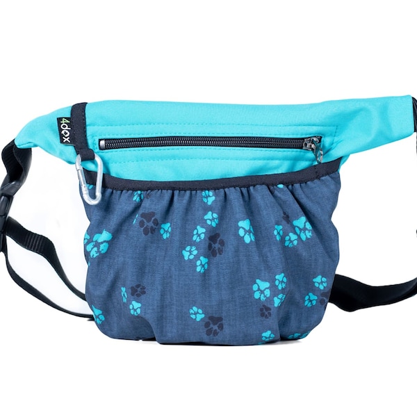 Pochette à friandises pour dressage de chiens avec fermeture magnétique, résistante à la graisse - Turquoise