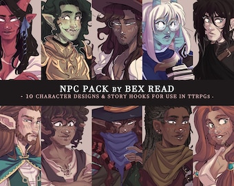 Pack de 10 diseños de personajes NPC para TTRPGS D&D - Descarga digital