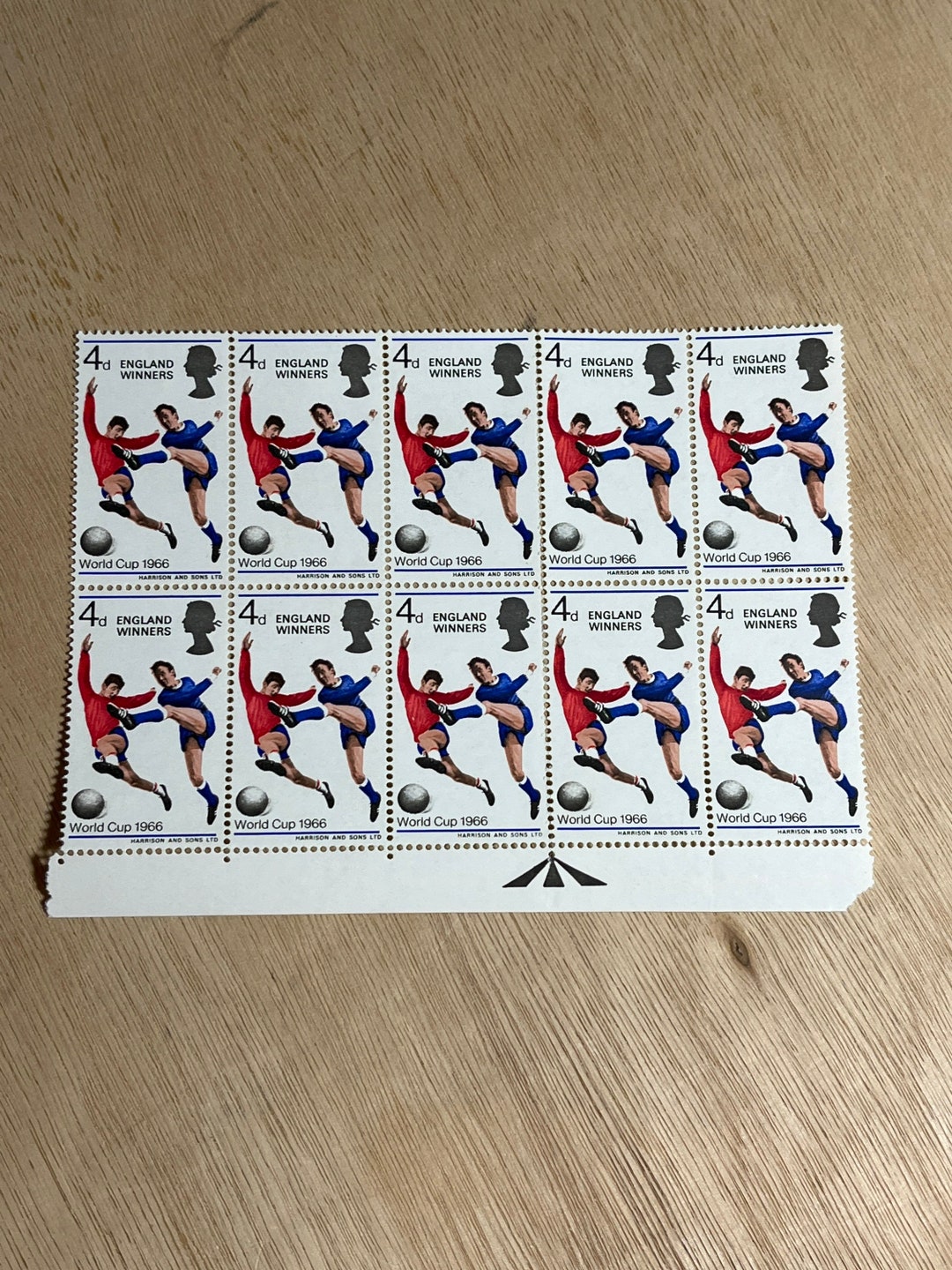 1966 GB Mint Stamps England World Cup Winners Block of 8 Etsy