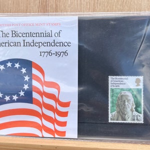 GB Royal Mail Region Mint Präsentationspaket Nr. 80 Zweihundertjahrfeier der amerikanischen Unabhängigkeit 1976