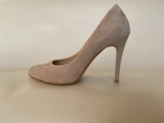Handmade Beige Suede Leather High Heels With Arch Support Etsy Canada