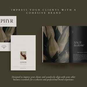 Modern Branding Suite | Logo, Business Cards, Invoice, Letterhead | Price List, Social Media, Welcome Guide, Brochure, Stickers | ZEPHYR
