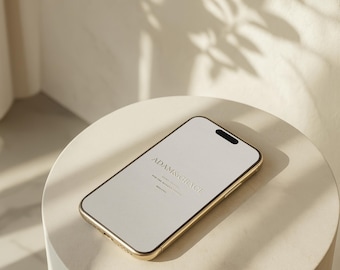iPhone モックアップ PSD | Etsy、Canva、Instagram 向けニュートラルな電話モックアップ | 編集可能なスマートオブジェクトテンプレート