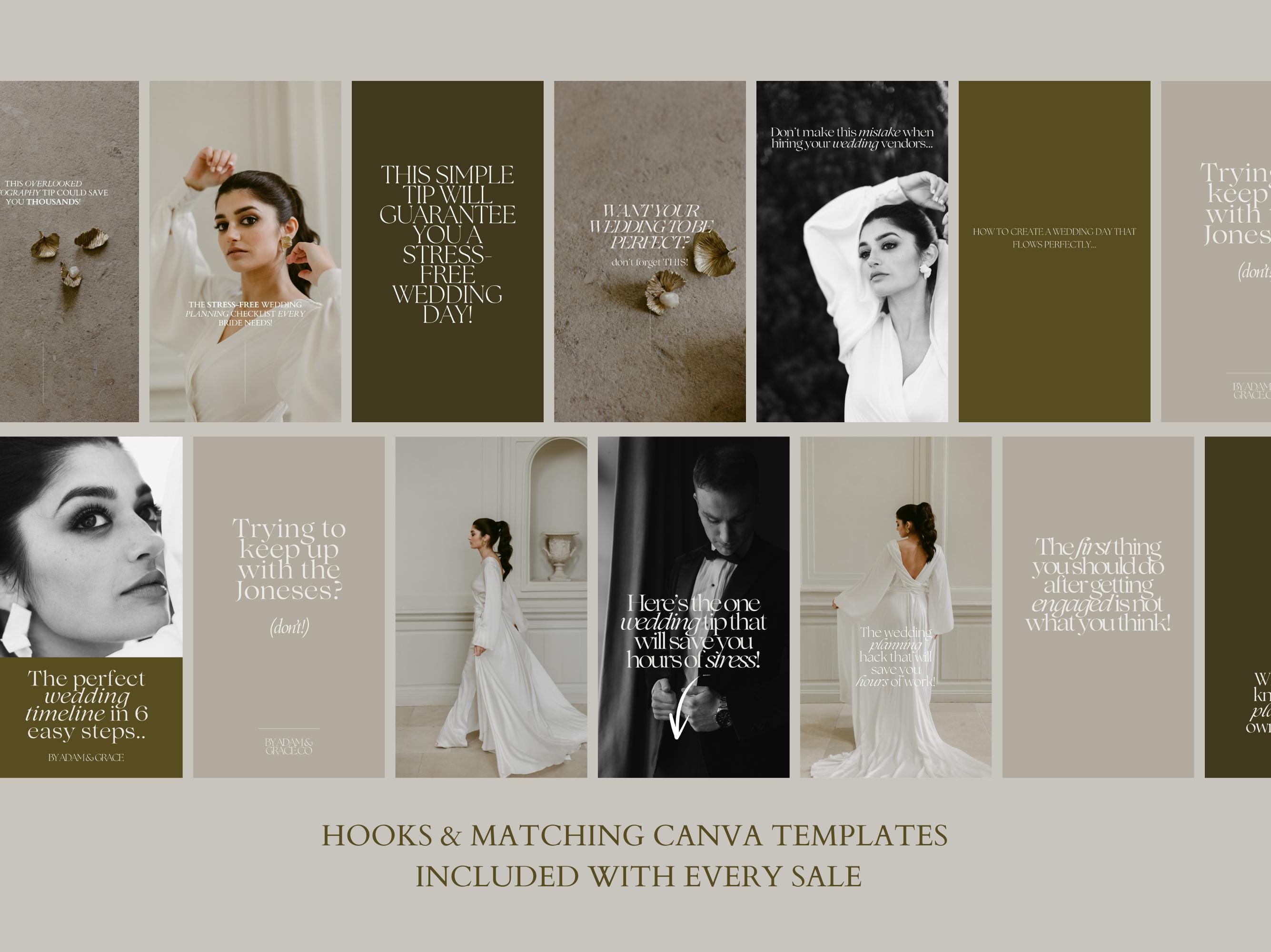 Wedding Photographer Social Media Hooks | Canva Templates | Content ...