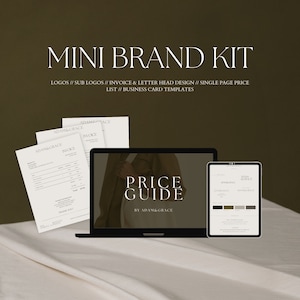AG | Mini Branding Kit | Letterhead |Headed Paper | Invoice Design | Logos | DIGITAL DOWNLOAD | Business Card | Price List | Canva Templates