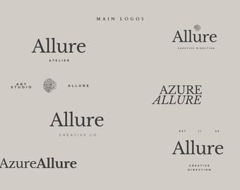 Minimalist Canva Logo Templates | Modern Editable Branding Kit | Luxury Premade Logos for Small Business | Design Set | ALLURE