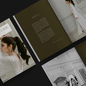 AG / Plantilla de guía de bienvenida para bodas / Folleto de Canva para fotógrafos / Descarga digital / Tamaños A4 y carta de EE. UU. / Elegante y personalizable