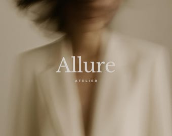 Editable Canva Logo Bundle | Modern Minimalist Logo Templates | Luxury Small Business Branding Kit | Premade Serif Logo Set | ALLURE