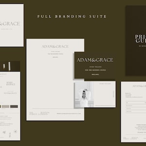 AG | Branded Wedding Photography Suite | Logo, Invoice, Pricing | Welcome Guide | Business Cards Social Media Templates | Canva Templates