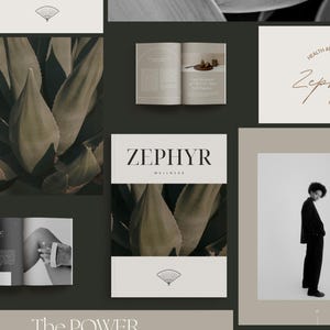 Complete Business Branding Kit | Logo, Business Cards | Invoice & Letterhead | Pricing Guide, Social Media Templates | Canva | ZEPHYR |