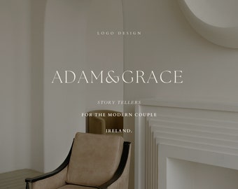 AG / Elegante conjunto de logotipos de fotografía de bodas minimalistas y modernos comestibles de Canva / Descarga digital / Lujo / Paquete de logotipos y sublogotipos / Elegante