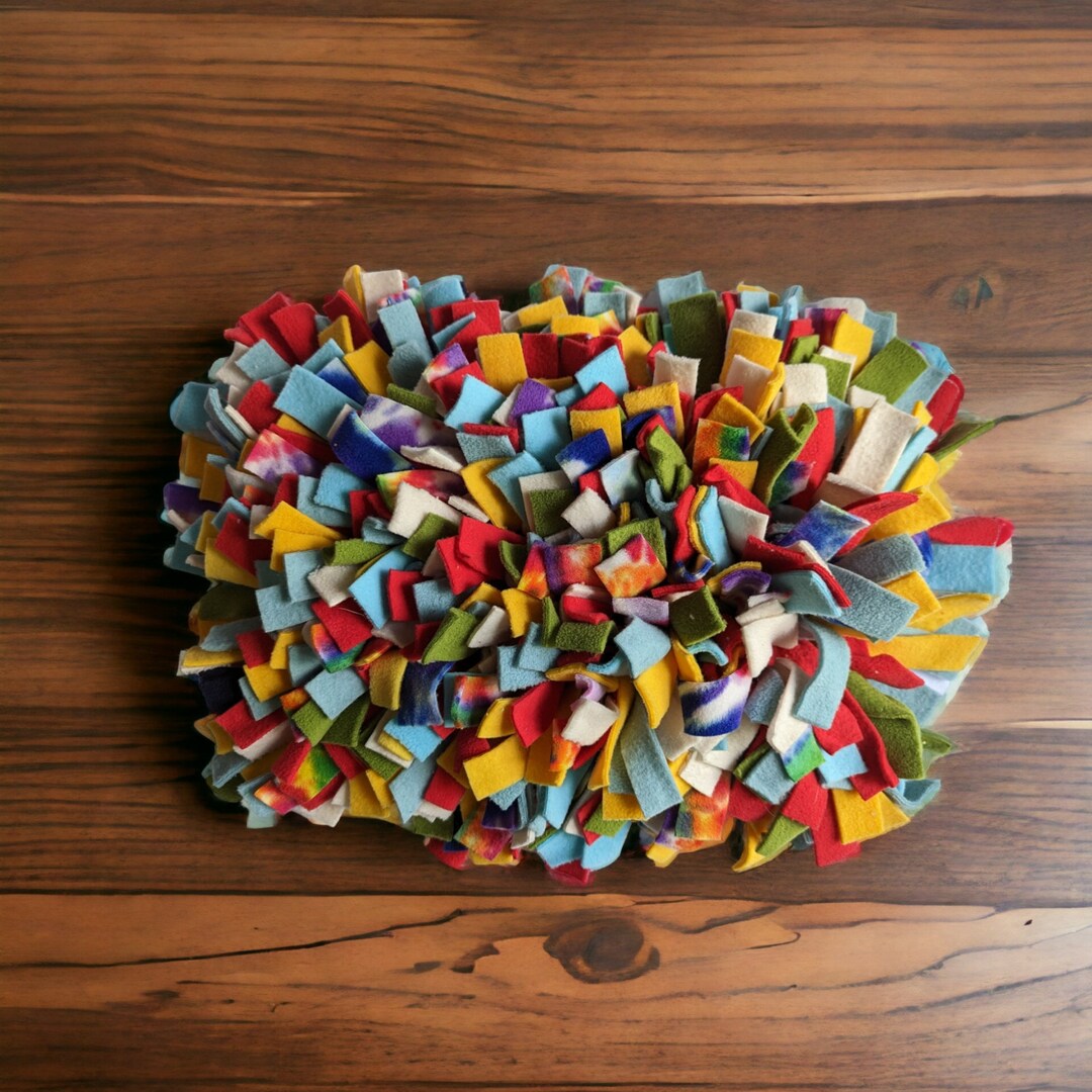 Mini Confetti Snuffle Mat: Handmade Fleece Puzzle Feeder for Small Pets ...