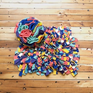 Matching Large Snuffle Ball and Mat Set | Handmade Gifts for Pet Owners, Unique Dog Toys , Sniff Mat, Food Puzzle Toy, Slow Feeder Bowl