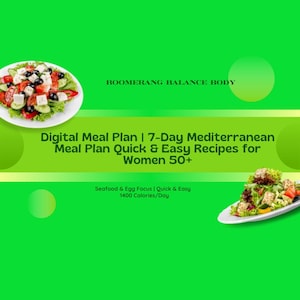 7-Day Mediterranean Meal Plan for Women 50+ | Digital PDF